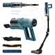Aspirator vertical fara fir 2 in 1 Samus Power Flex Pro, 350W, Putere de aspirare 23 kpa, Afisaj led cu functii, Recipient praf 0.5 l, Autonomie 45 min, Negru/Turcoaz