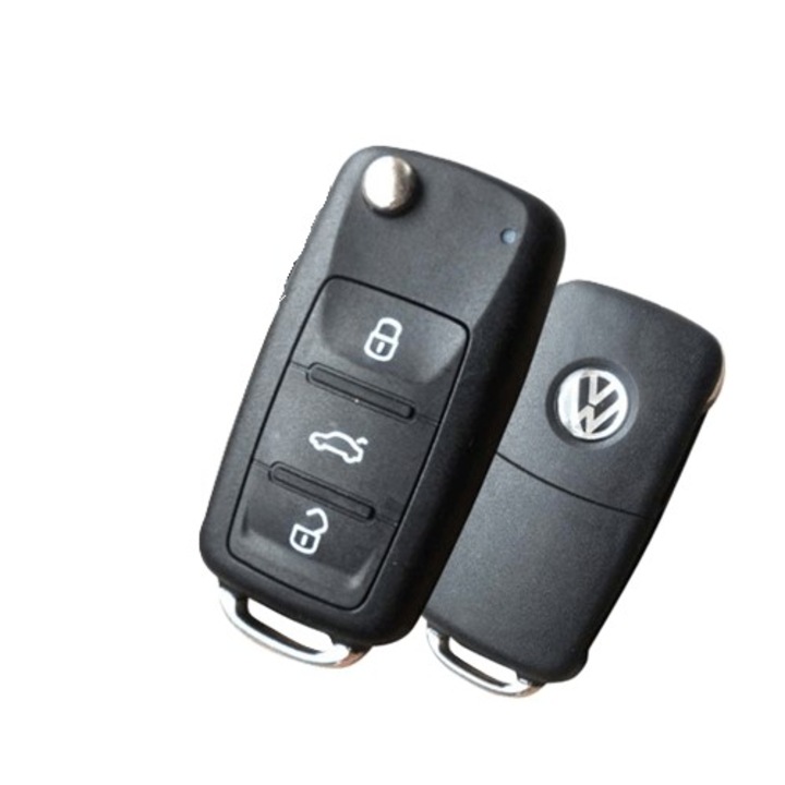 Autókulcstartó penge Volkswagen Golf 6-hoz 3 gombbal, fekete színű