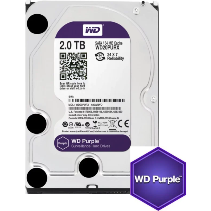 Хард диск RobiCam 2TB, WD, Purple, HDD, 3.5″, SATA III