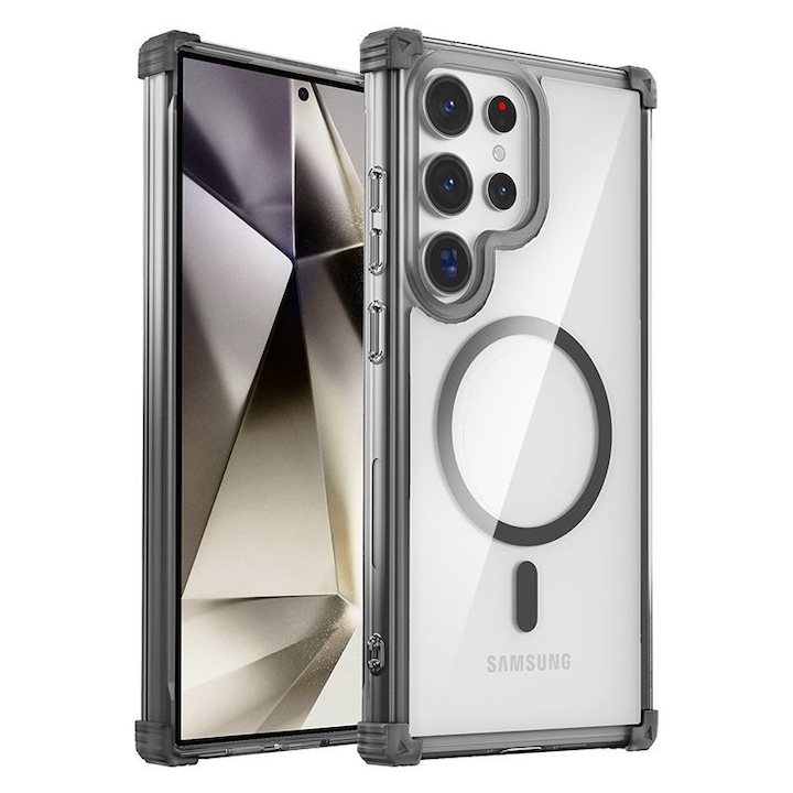 Калъф за Samsung Galaxy S25 Ultra, YSBER, за мобилен телефон със защита на камерата, MagSafe Technology, удароустойчив, черен