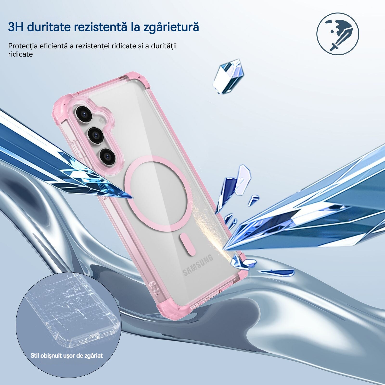 Husa compatibila cu Samsung Galaxy S25, YSBER, pentru telefon mobil cu protectie pentru camera, Tehnologie MagSafe, rezistenta la socuri, Roz