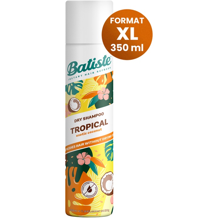 Sampon uscat Batiste Tropical, format XL, 350 ml