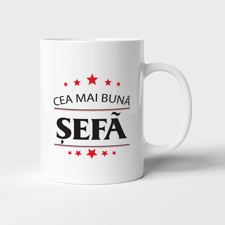 Cana 300ml cu mesaj - Cea mai buna sefa