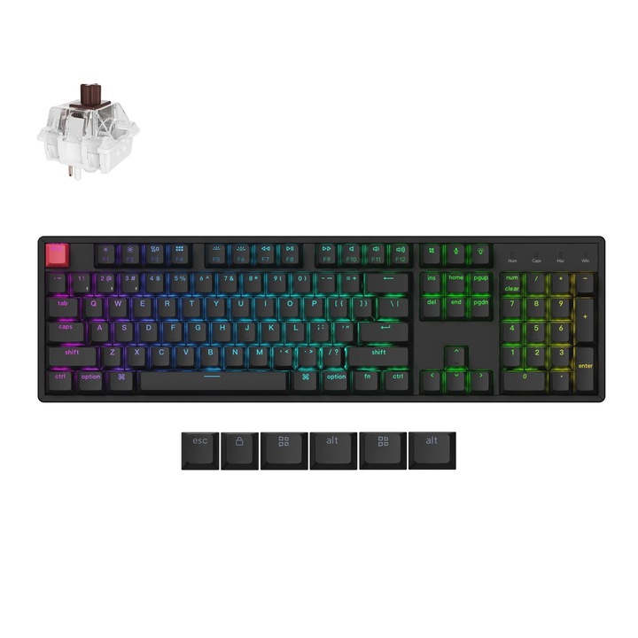 Keychron K10 QMK/VIA версия 2 Безжична механична клавиатура, Bluetooth 5.1, RGB LED, Super Switch Brown K10X-C3