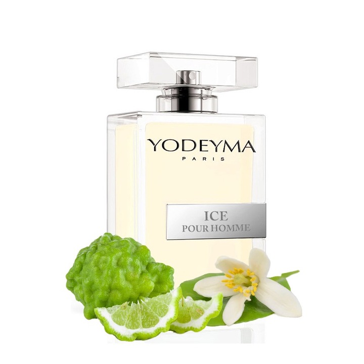 Yodeyma Ice Pour Homme Eau de Parfum férfiaknak, bergamott, pomelo virág és fehér pézsma árnyalatai, modern és dinamikus férfinak, 100 ml