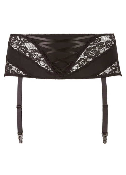 Cottelli női harisnyakötő öv, poliamid/spandex, fekete, XL INTL