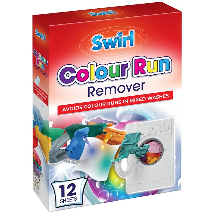 Swirl, Color Run, foltosodásgátló, 12 csomagos, színes törlőkendő
