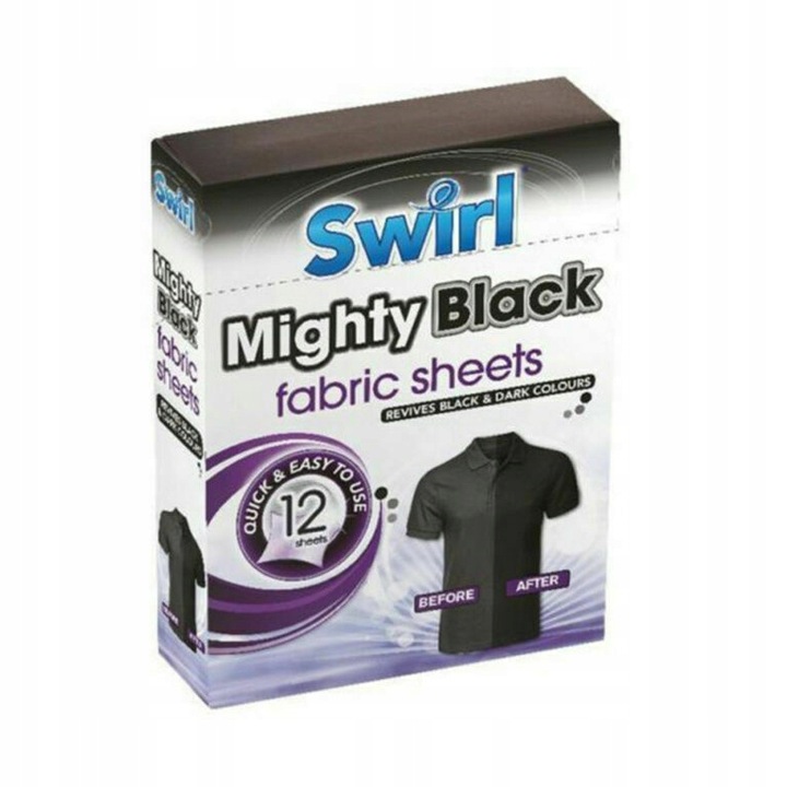 Servetele pentru revigorarea culorii negre, Swirl, Mighty Black, anti-decolorare, 12 bucati