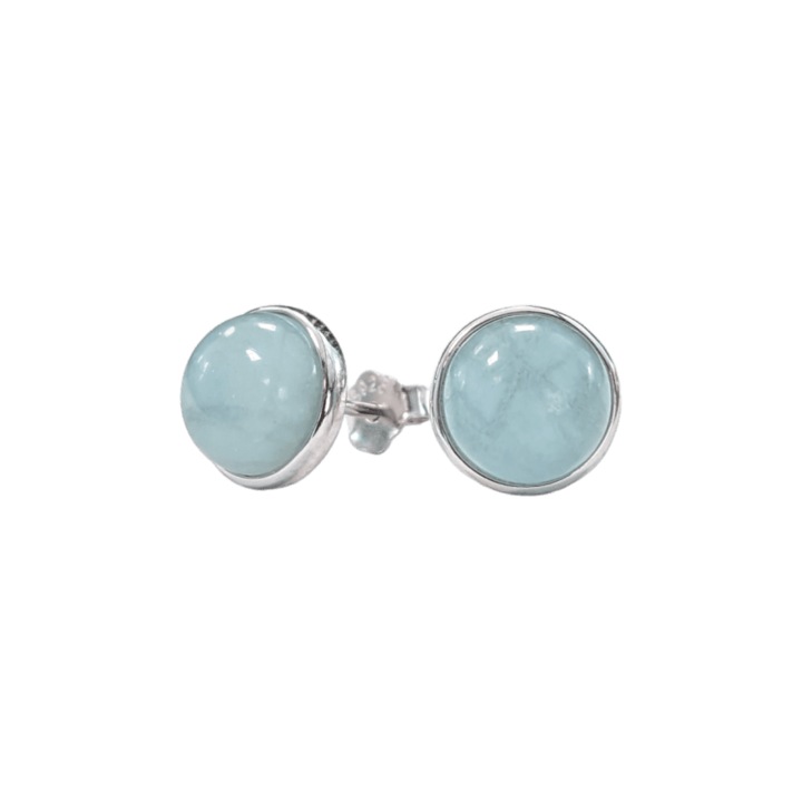 Cercei Argint 925 cu Acvamarin AA 8mm, pentru claritate si comunicare