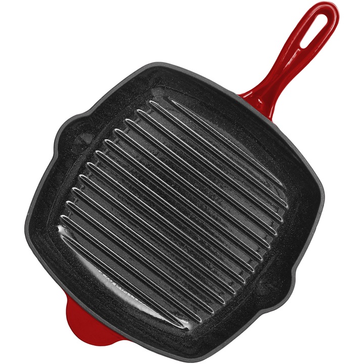 Грил тиган Cooking by Heinner Red Line, емайлиран чугун, 26,5 х 4,5 см