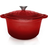 Oala cu capac Cooking by Heinner Red Line, fonta emailata, 28 x 13 cm, 6 L