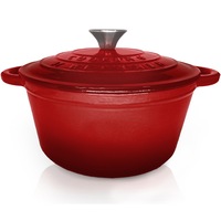 Oala cu capac Cooking by Heinner Red Line, fonta emailata, 24 x 11.5 cm, 4 L
