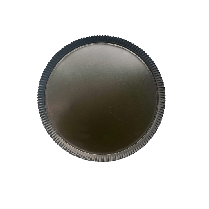 Pizzatálca, KYRAN STEEL, Fekete kezelt fémlemez, Átmérő 28 cm