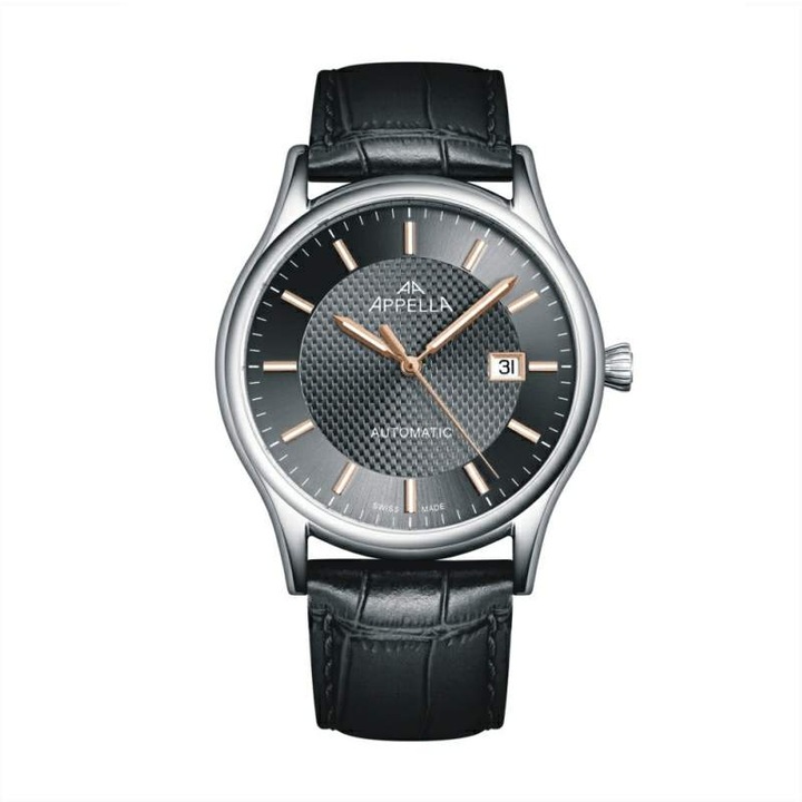 Ceas Appella L70013.52R6A Automatic, carcasa 42mm, curea piele neagra, Swiss Made