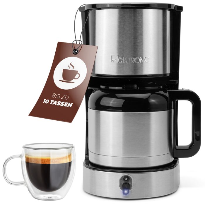 Cafetiere Clatronic KA 3805, inox, termos 1.2L, 800W, set