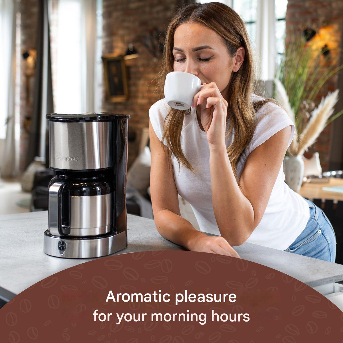 Cafetiere Clatronic KA 3805, inox, termos 1.2L, 800W, set
