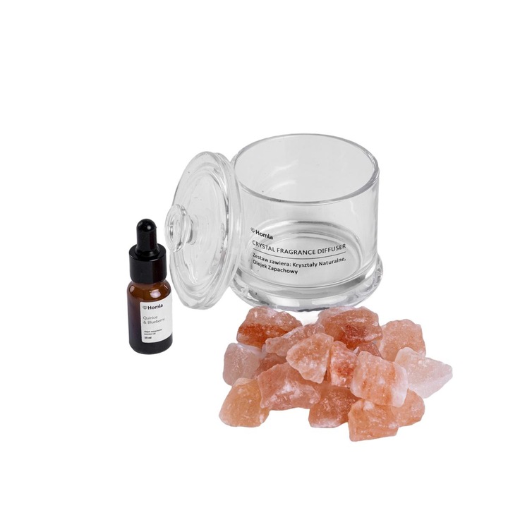 Set odorizant camera SERENITY, aroma afine, 210g + 10ml, sticla eleganta