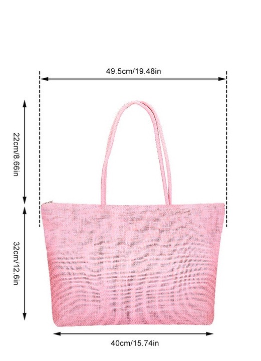 Плажна чанта, Розов, Полиестер