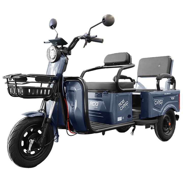 Triciclu Electric RDB CARGO, fara permis, 1800W, 25km/h, albastru