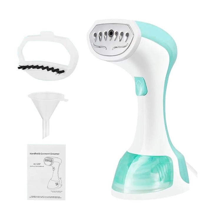 Fier de calcat vertical portabil Ritonda, 1200W abur constant 26 g/min, rezervor 160 ml, verde