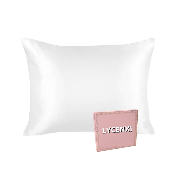Калъфка за възглавница от 100% черничева коприна, LYCENXI, бяла, 50x75см