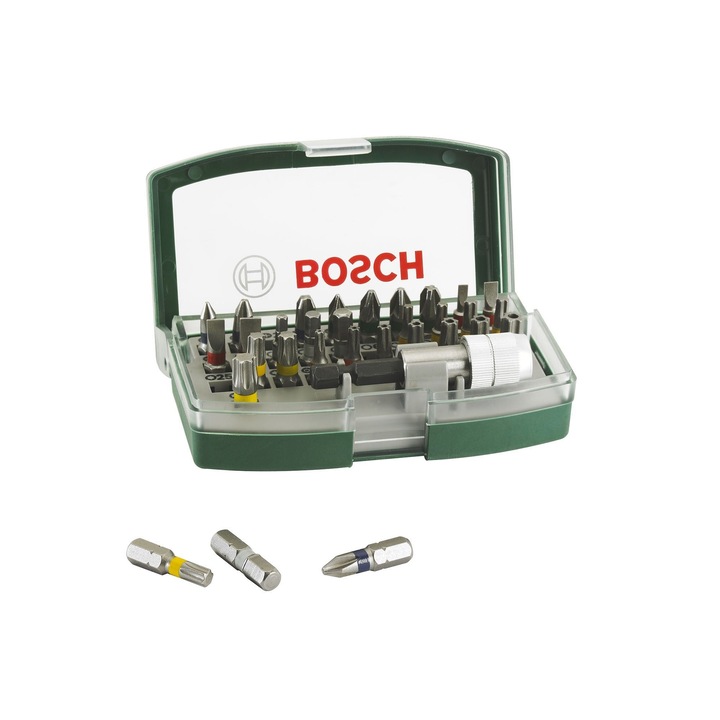 Biti S2 Bosch, cu adaptor, otel (set 32 buc)