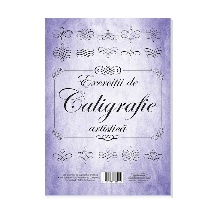 Initiere in Caligrafie Artistica, Fise de exercitii 60 pagini