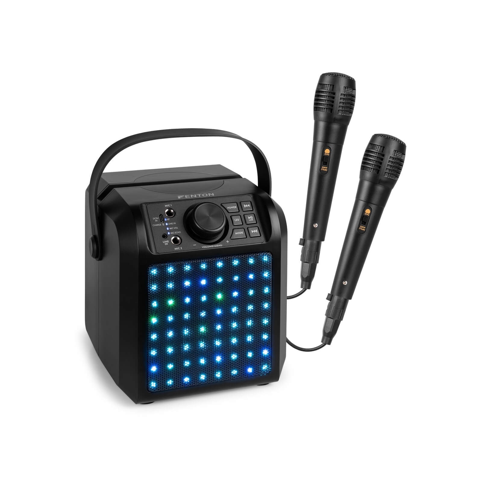 Difuzor Karaoke Fenton KAR50B, efect de lumina LED, negru, 50W
