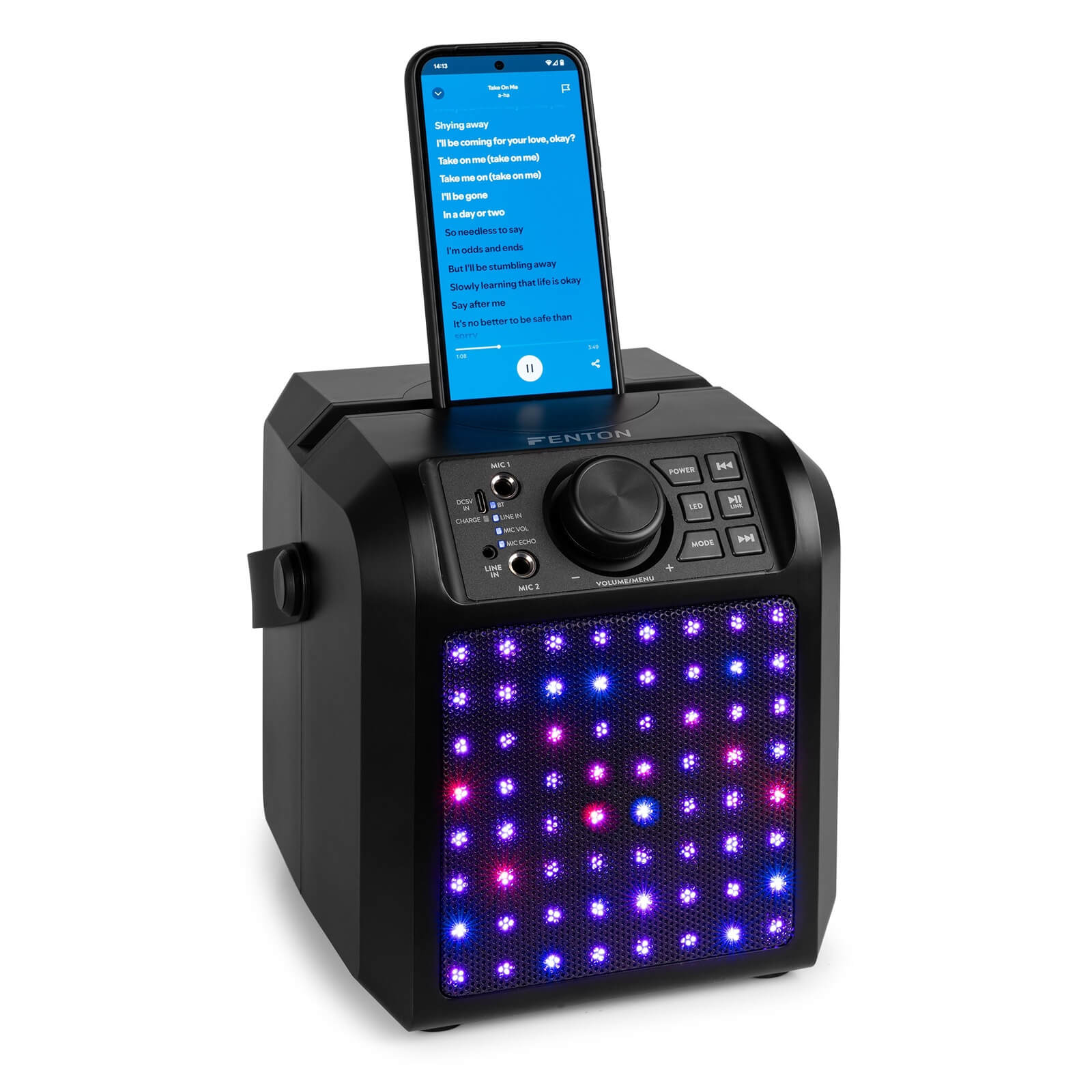 Difuzor Karaoke Fenton KAR50B, efect de lumina LED, negru, 50W