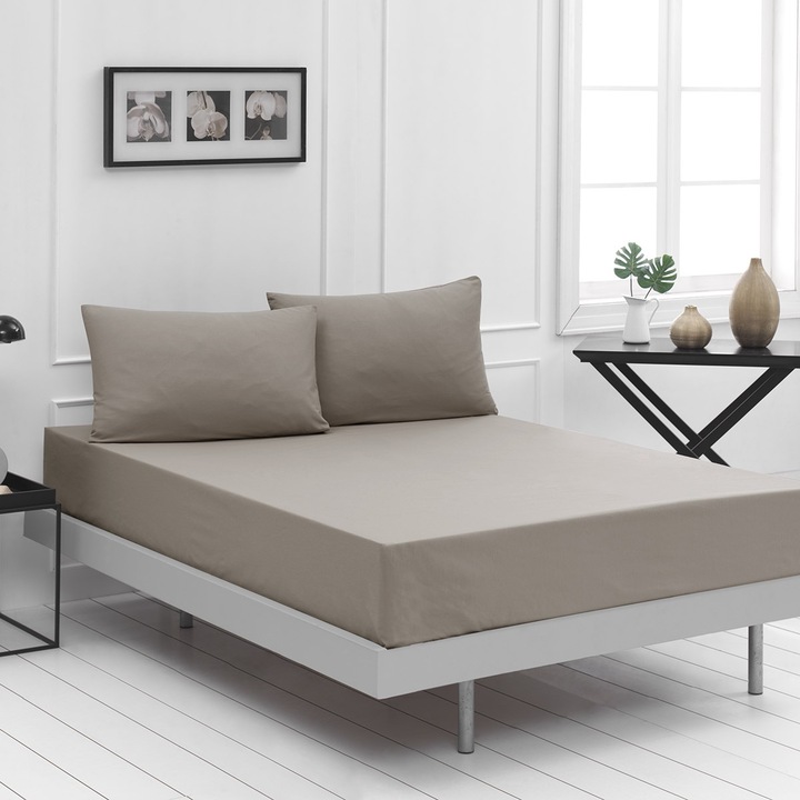 Beauty Home Cearceaf dus, culoare uni, Art 1999, 170x200+30, Bej