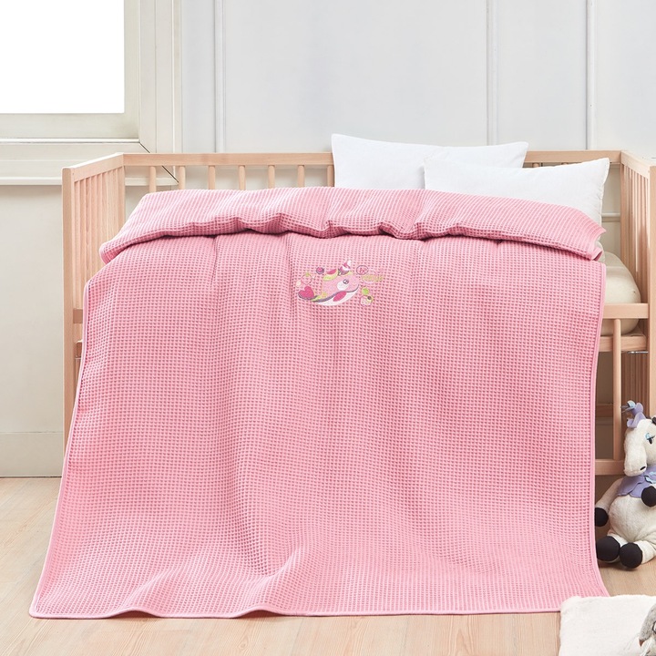 Beauty Home Patura pique cu broderie Art 5301 100X150 Roz