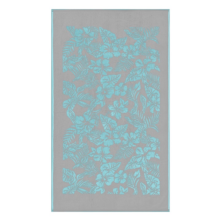 Prosop Beauty Home 100% bumbac, 86x160cm, culoare gri/turcoaz