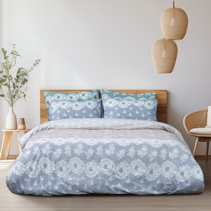 Set plapuma si perne, Beauty Home, bumbac, 230x250cm