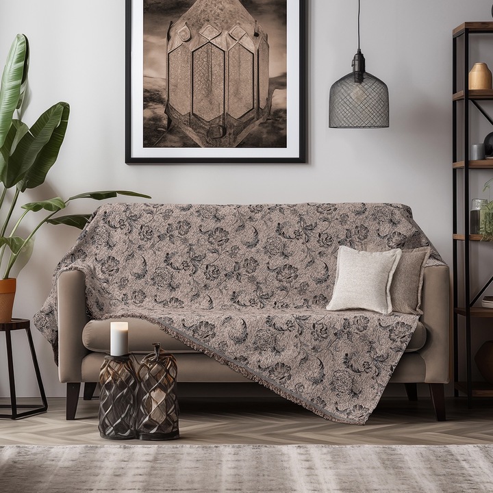 Patura monocolor Beauty Home, 180x170cm, moale, bej