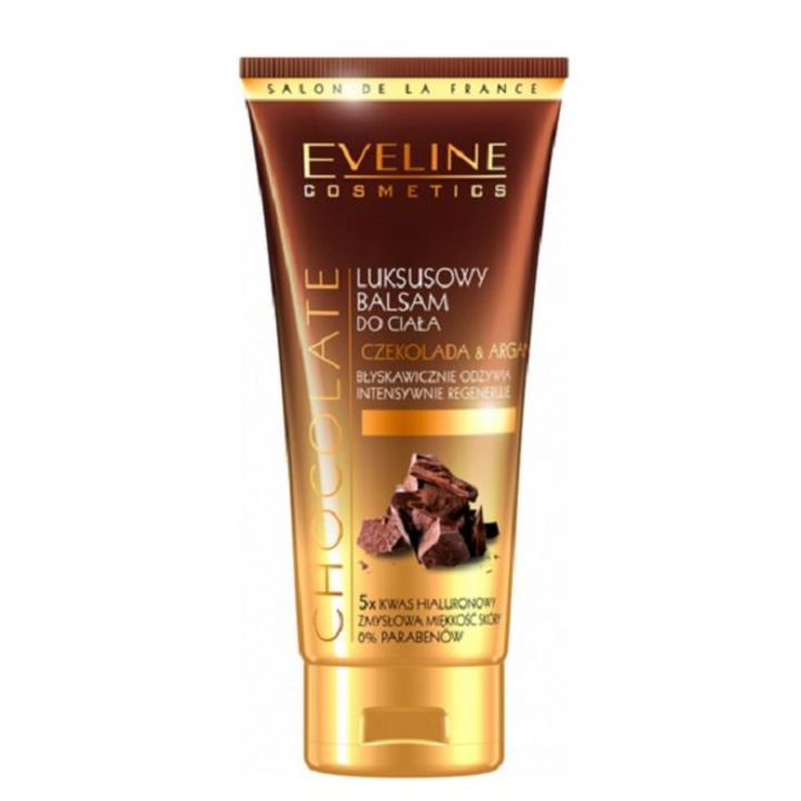 Balsam de Corp Eveline Cosmetics Ciocolata & Argan, 200 ml, hidratare intensa, pentru toate tipurile de piele