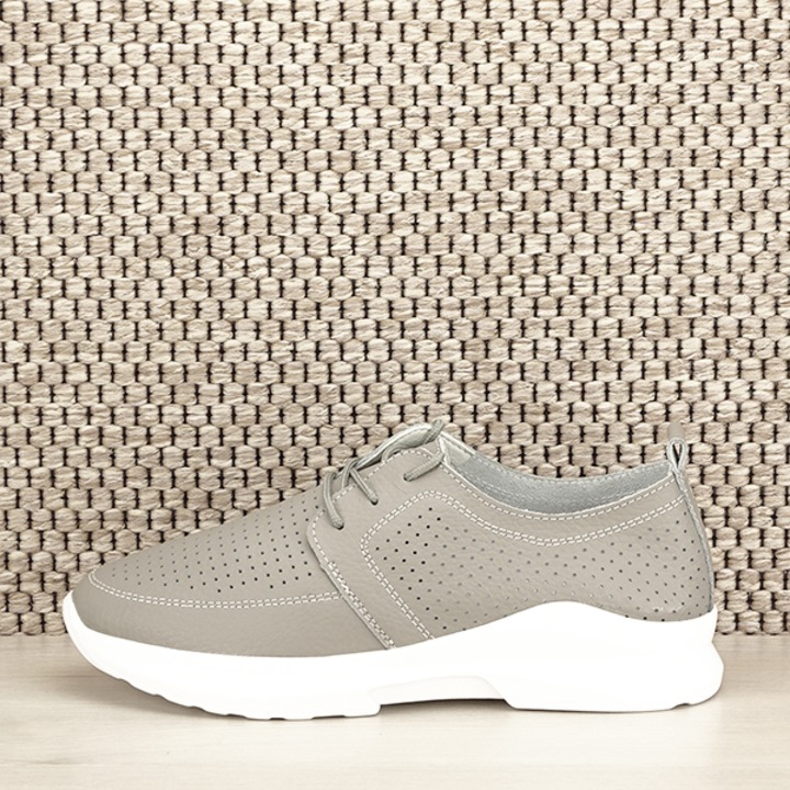 Обувки от естествена кожа Angela M4 7656, Сив, Сив