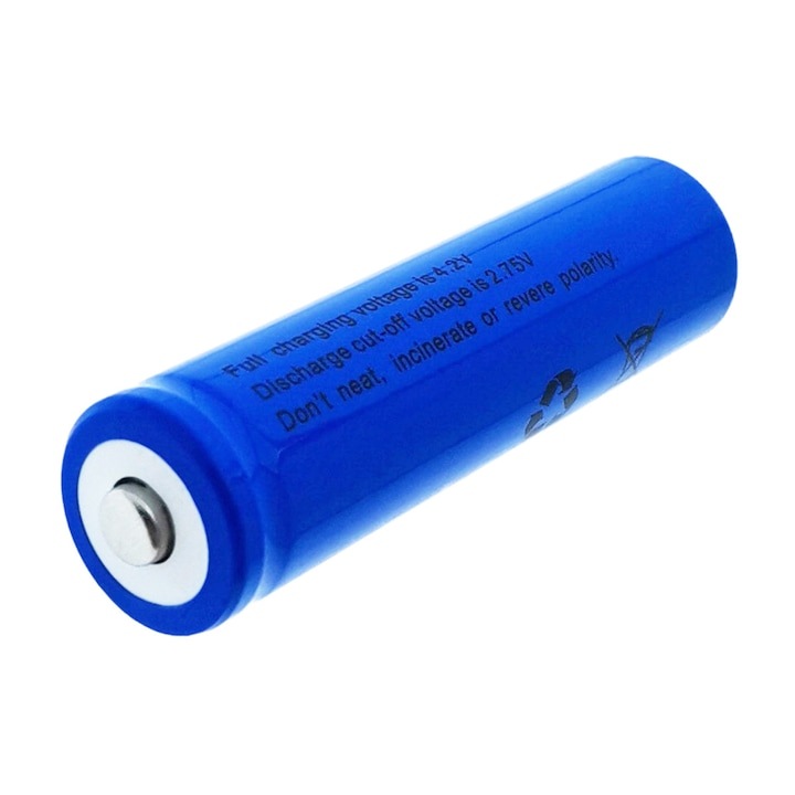 Li-ion akkumulátor, .7V 1200mAh, nagy kapacitású, újratölthető, méretei 65 x 17 x 12 mm, kék