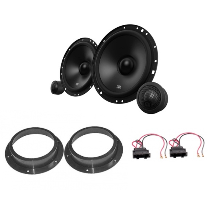 Аудио пакет Volkswagen Golf V, компонентни високоговорители JBL Stage1 601C 200 W, адаптерни пръстени 16,5 см, жакове Plug&Play