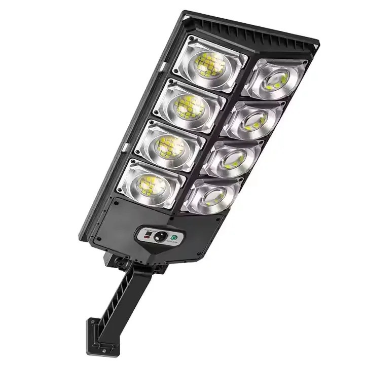 Reflector LED cu panou solar intregrat, 8 zone de led-uri, sensor de miscare, 3 moduri de functionare, cu telecomanda, Pentru gradina si curte