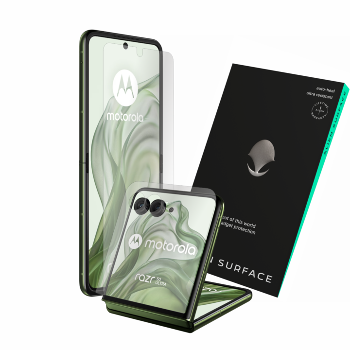 Motorola Razr 50 Ultra-val kompatibilis védőfólia, belső és külső képernyőborítás, Alien Surface