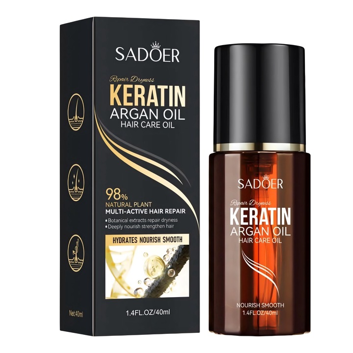 SADOER Масло за коса с кератин и арганово масло 40 мл