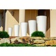 Ghiveci rotund inalt Tubus slim shine DTUS200S, 20x38cm, Alb
