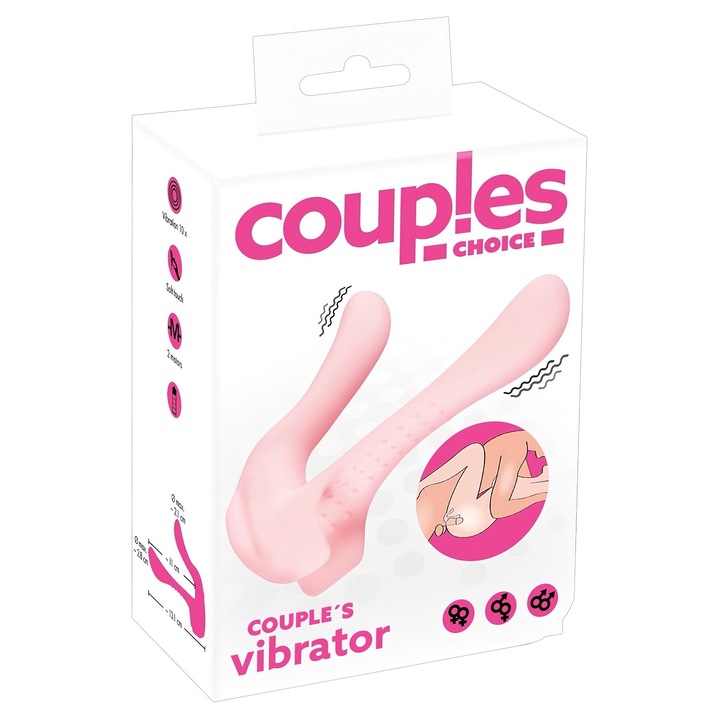 Couples Choice újratölthető kettős motoros páros vibrátor, világos rózsaszín