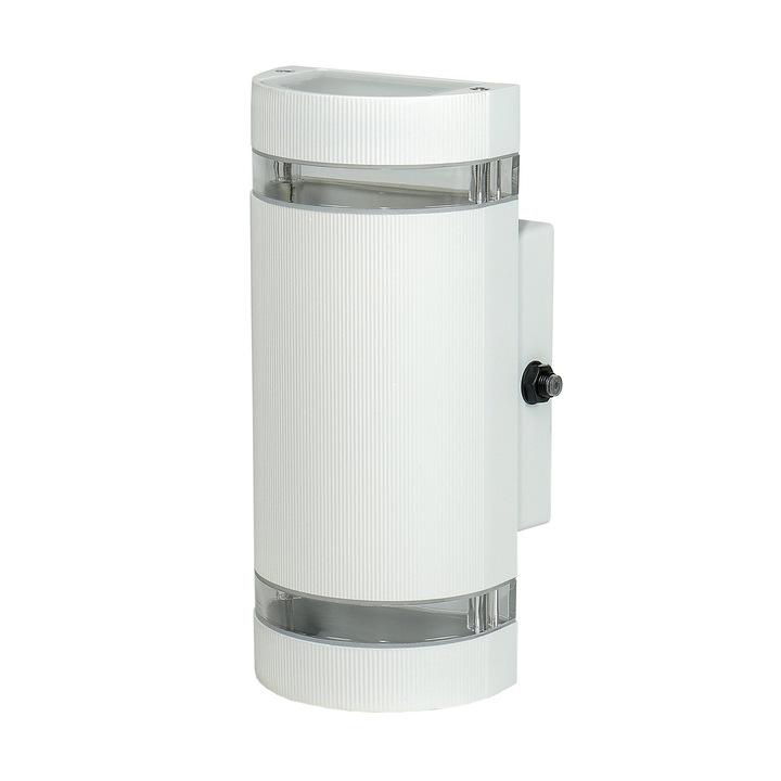 Aplica LED exterior Aluminiu/Sticla, rezistenta la apa IP54, cu senzor de lumina alb