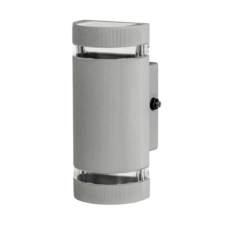 Aplica LED exterior Aluminiu / Sticla, rezistent la apa IP54 cu senzor de lumina GRI DESCHIS