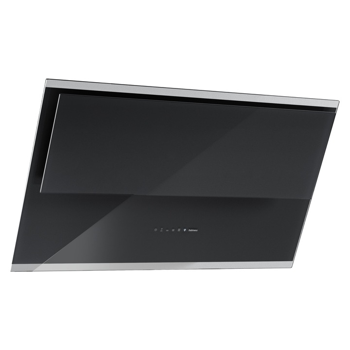 Hota de perete FALMEC VERSO Black Glass, L=85 cm, Motor 800 mc/h, Sistem Dialogue de comunicare intre plita si hota Falmec, Functie 24h, Touch Control, Dynamic LED, Garantie 5 ani, Fabricatie Italia