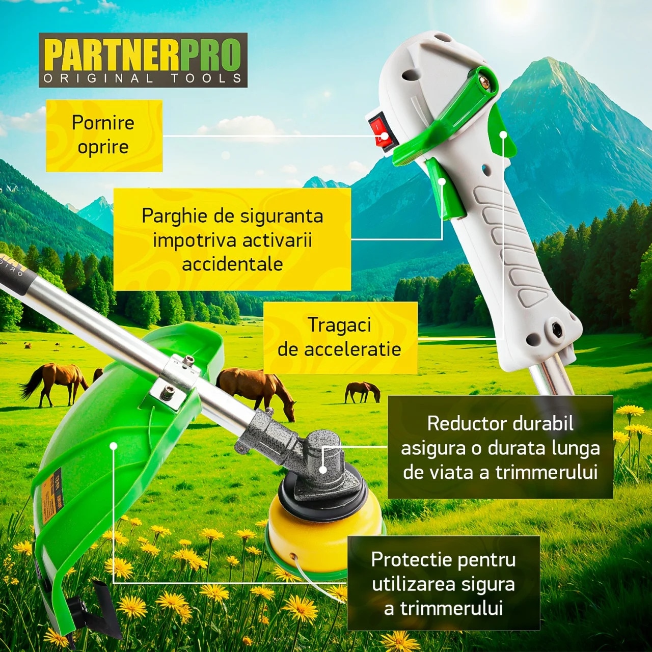 Motocoasa pe benzina 4 timpi, 5.6CP, 52CC PARTNER PRO PP5600 - eMAG.ro