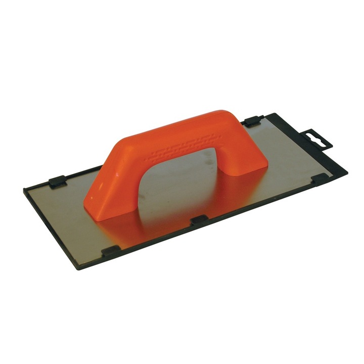 Gletiera MONDELIN din inox, model spaniol, cu montura de aluminiu, maner PVC inchis, 28 x 12 cm