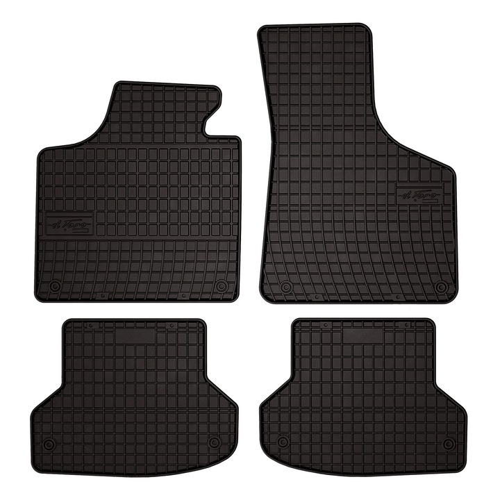 Set cauciuc covorase auto, 4 bucati, presuri auto, pentru: Audi A3 8P (2003-2011) hatchback, sportback, decapotabila negru, SolidPRO