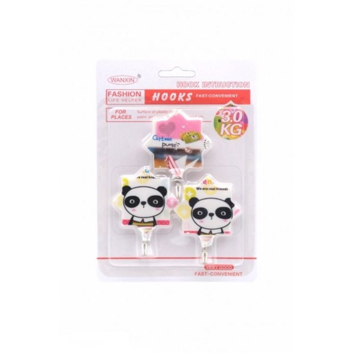 Комплект от 3 закачалки, залепващи, влагоустойчиви, тегло 3 кг, карикатура